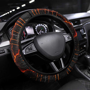 Bennu Steering Wheel Cover Ancient Egyptian Lava Crack Texture, Phoenix Firebird and Reborn from Chaos - African Pride