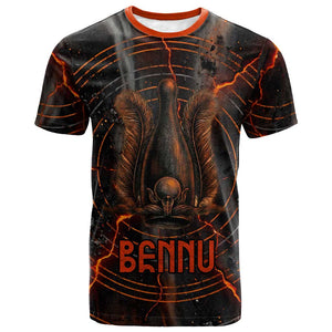 Bennu T shirt Ancient Egyptian Lava Crack Texture, Phoenix Firebird and Reborn from Chaos - African Pride