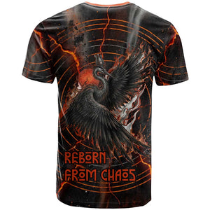 Bennu T shirt Ancient Egyptian Lava Crack Texture, Phoenix Firebird and Reborn from Chaos - African Pride