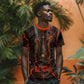 Bennu T shirt Ancient Egyptian Lava Crack Texture, Phoenix Firebird and Reborn from Chaos - African Pride