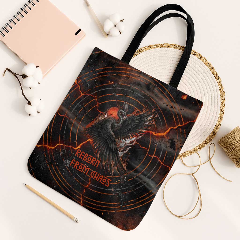 Bennu Tote Bag Ancient Egyptian Lava Crack Texture, Phoenix Firebird and Reborn from Chaos - African Pride