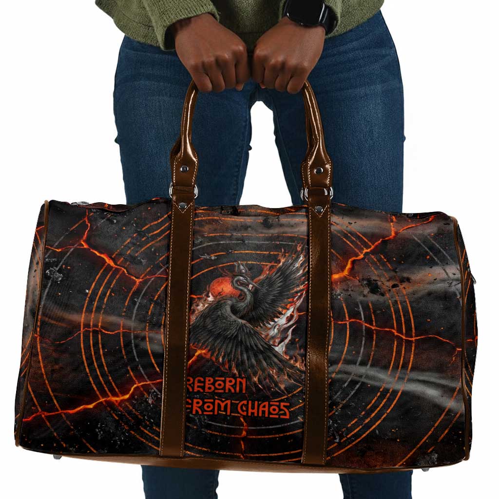 Bennu Travel Bag Ancient Egyptian Lava Crack Texture, Phoenix Firebird and Reborn from Chaos - African Pride