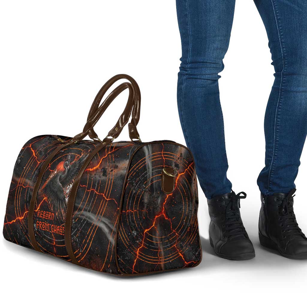 Bennu Travel Bag Ancient Egyptian Lava Crack Texture, Phoenix Firebird and Reborn from Chaos - African Pride