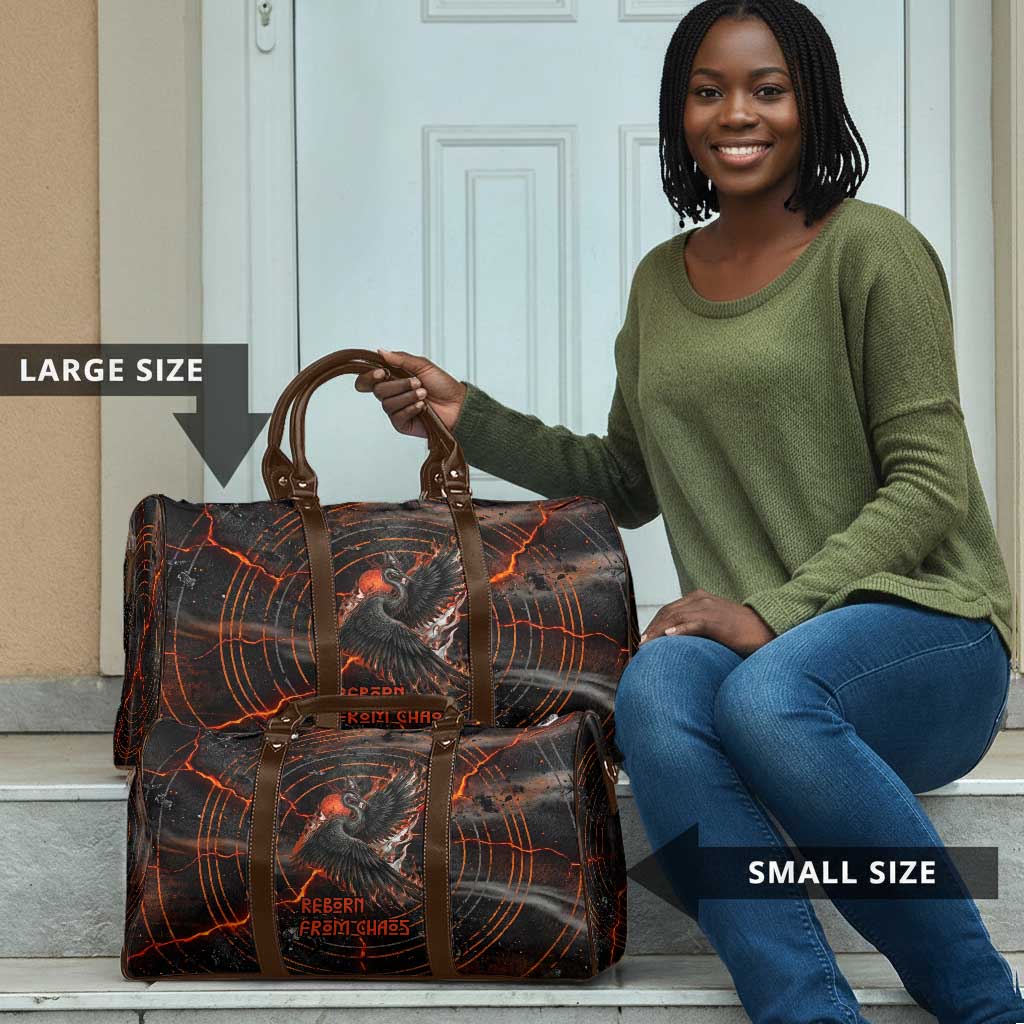 Bennu Travel Bag Ancient Egyptian Lava Crack Texture, Phoenix Firebird and Reborn from Chaos - African Pride