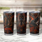 Bennu Tumbler Cup Ancient Egyptian Lava Crack Texture, Phoenix Firebird and Reborn from Chaos - African Pride