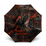 Bennu Umbrella Ancient Egyptian Lava Crack Texture, Phoenix Firebird and Reborn from Chaos - African Pride