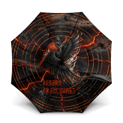Bennu Umbrella Ancient Egyptian Lava Crack Texture, Phoenix Firebird and Reborn from Chaos - African Pride