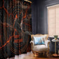 Bennu Window Curtain Ancient Egyptian Lava Crack Texture, Phoenix Firebird and Reborn from Chaos - African Pride