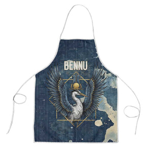 Bennu Ancient Egyptian Apron with Deep Blue Ink Wash, Winged Bennu Bird and Soul of Ra - African Pride