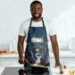 Bennu Ancient Egyptian Apron with Deep Blue Ink Wash, Winged Bennu Bird and Soul of Ra - African Pride