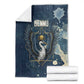 Bennu Ancient Egyptian Blanket with Deep Blue Ink Wash, Winged Bennu Bird and Soul of Ra - African Pride