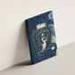 Bennu Ancient Egyptian Canvas Wall Art with Deep Blue Ink Wash, Winged Bennu Bird and Soul of Ra - African Pride