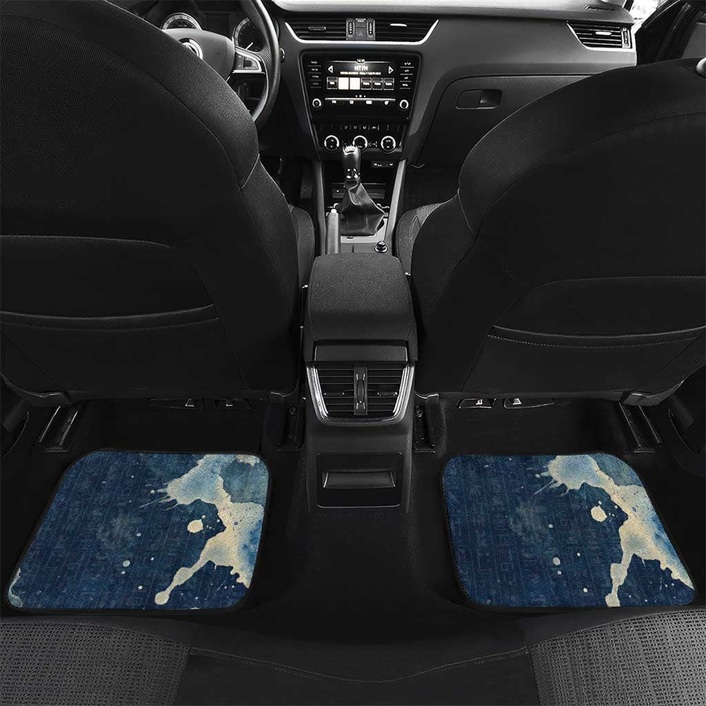 Bennu Ancient Egyptian Car Mats with Deep Blue Ink Wash, Winged Bennu Bird and Soul of Ra - African Pride
