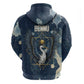 Bennu Ancient Egyptian Hoodie with Deep Blue Ink Wash, Winged Bennu Bird and Soul of Ra - African Pride