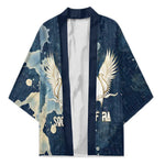 Bennu Ancient Egyptian Kimono with Deep Blue Ink Wash, Winged Bennu Bird and Soul of Ra - African Pride