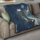 Bennu Ancient Egyptian Quilt with Deep Blue Ink Wash, Winged Bennu Bird and Soul of Ra - African Pride