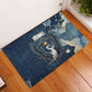Bennu Ancient Egyptian Rubber Doormat with Deep Blue Ink Wash, Winged Bennu Bird and Soul of Ra - African Pride