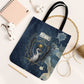 Bennu Ancient Egyptian Tote Bag with Deep Blue Ink Wash, Winged Bennu Bird and Soul of Ra - African Pride