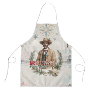 Bass Reeves Christmas Apron Old West Deputy Lawman Pine Branch Winter Holiday