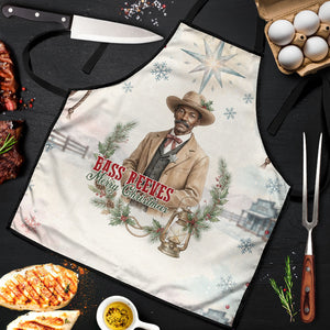 Bass Reeves Christmas Apron Old West Deputy Lawman Pine Branch Winter Holiday