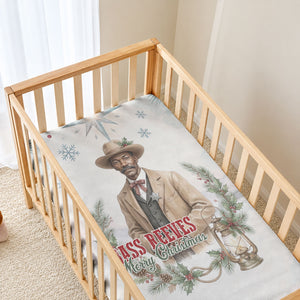 Bass Reeves Christmas Baby Bed Cover Old West Deputy Lawman Pine Branch Winter Holiday