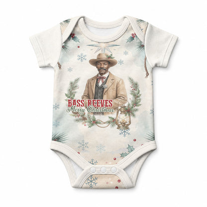 Bass Reeves Christmas Baby Onesie Old West Deputy Lawman Pine Branch Winter Holiday