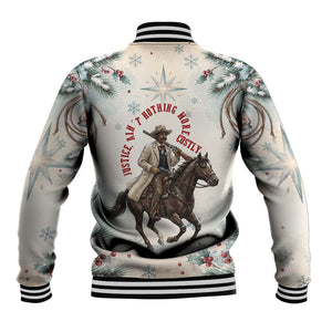 Bass Reeves Christmas Baseball Jacket Old West Deputy Lawman Pine Branch Winter Holiday