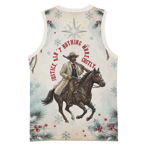 Bass Reeves Christmas Basketball Jersey Old West Deputy Lawman Pine Branch Winter Holiday