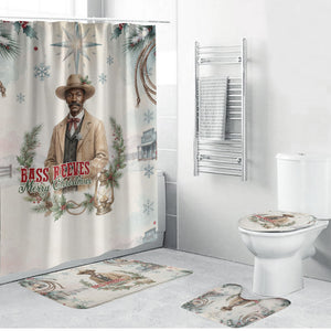 Bass Reeves Christmas Bathroom Set Old West Deputy Lawman Pine Branch Winter Holiday