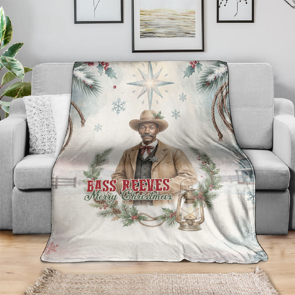 Bass Reeves Christmas Blanket Old West Deputy Lawman Pine Branch Winter Holiday
