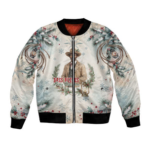 Bass Reeves Christmas Bomber Jacket Old West Deputy Lawman Pine Branch Winter Holiday