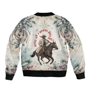Bass Reeves Christmas Bomber Jacket Old West Deputy Lawman Pine Branch Winter Holiday