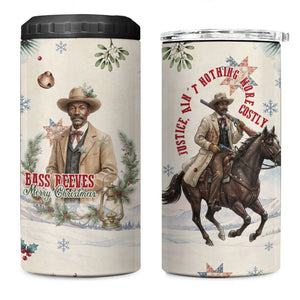 Bass Reeves Christmas 4 in 1 Can Cooler Tumbler Old West Deputy Lawman Pine Branch Winter Holiday