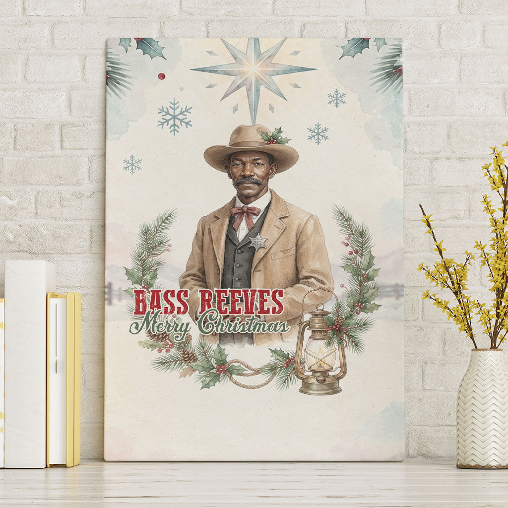 Bass Reeves Christmas Canvas Wall Art Old West Deputy Lawman Pine Branch Winter Holiday