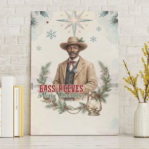 Bass Reeves Christmas Canvas Wall Art Old West Deputy Lawman Pine Branch Winter Holiday