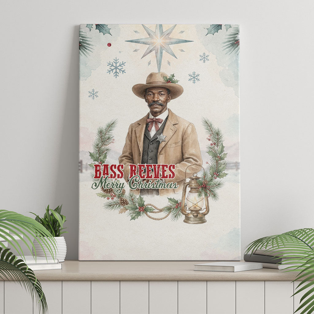 Bass Reeves Christmas Canvas Wall Art Old West Deputy Lawman Pine Branch Winter Holiday