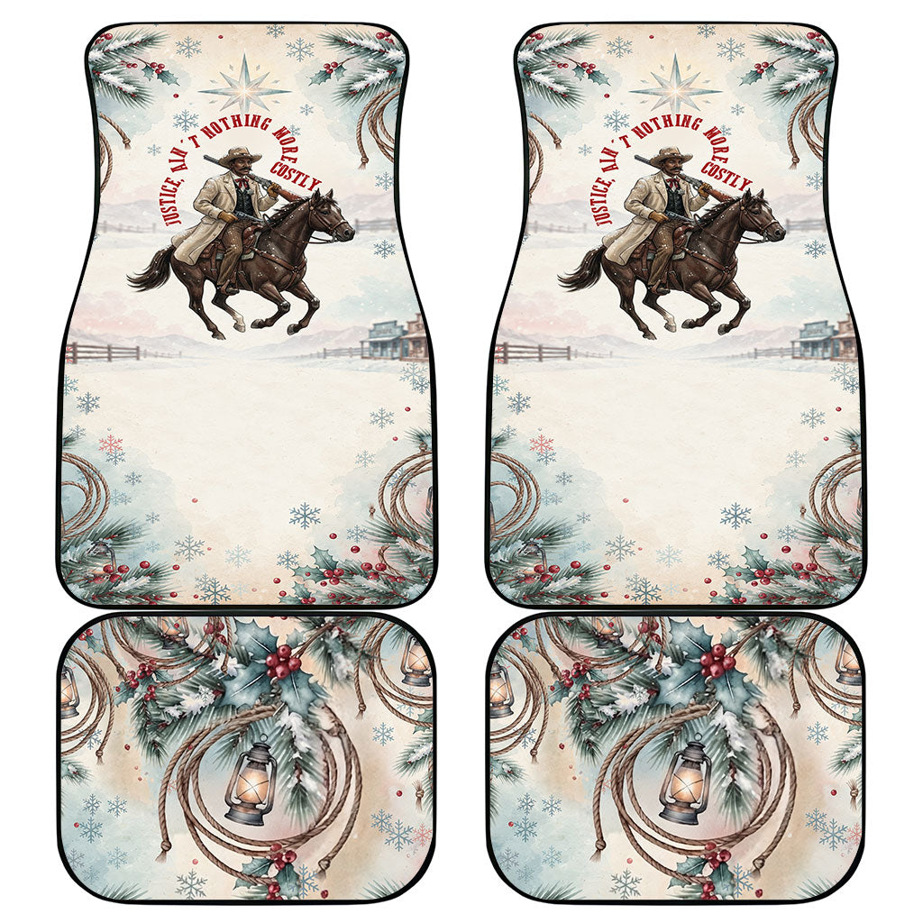 Bass Reeves Christmas Car Mats Old West Deputy Lawman Pine Branch Winter Holiday