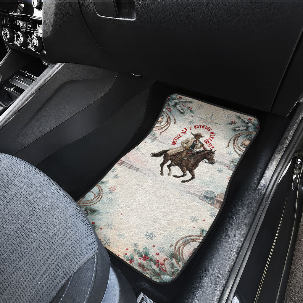 Bass Reeves Christmas Car Mats Old West Deputy Lawman Pine Branch Winter Holiday