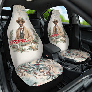 Bass Reeves Christmas Car Seat Cover Old West Deputy Lawman Pine Branch Winter Holiday