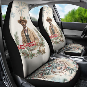 Bass Reeves Christmas Car Seat Cover Old West Deputy Lawman Pine Branch Winter Holiday