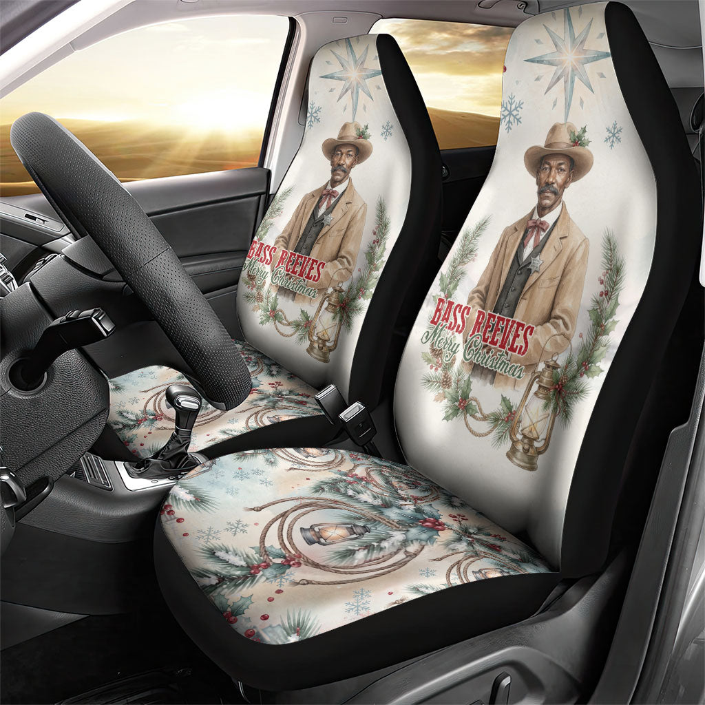 Bass Reeves Christmas Car Seat Cover Old West Deputy Lawman Pine Branch Winter Holiday