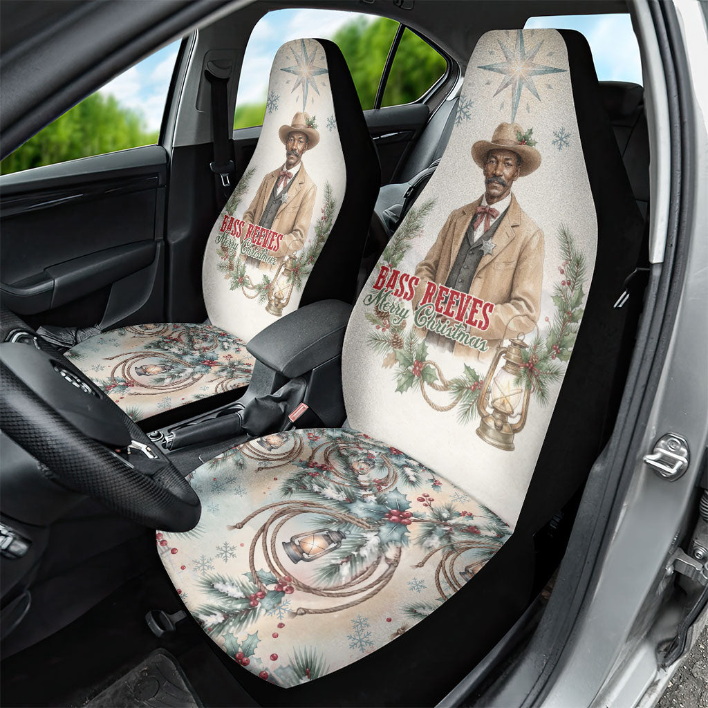 Bass Reeves Christmas Car Seat Cover Old West Deputy Lawman Pine Branch Winter Holiday