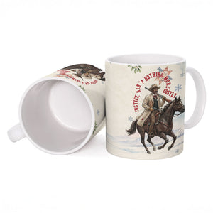 Bass Reeves Christmas Ceramic Mug Old West Deputy Lawman Pine Branch Winter Holiday