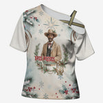 Bass Reeves Christmas Cross Shoulder Shirt Old West Deputy Lawman Pine Branch Winter Holiday