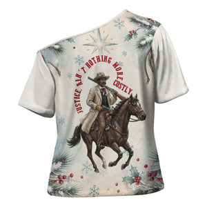 Bass Reeves Christmas Cross Shoulder Shirt Old West Deputy Lawman Pine Branch Winter Holiday