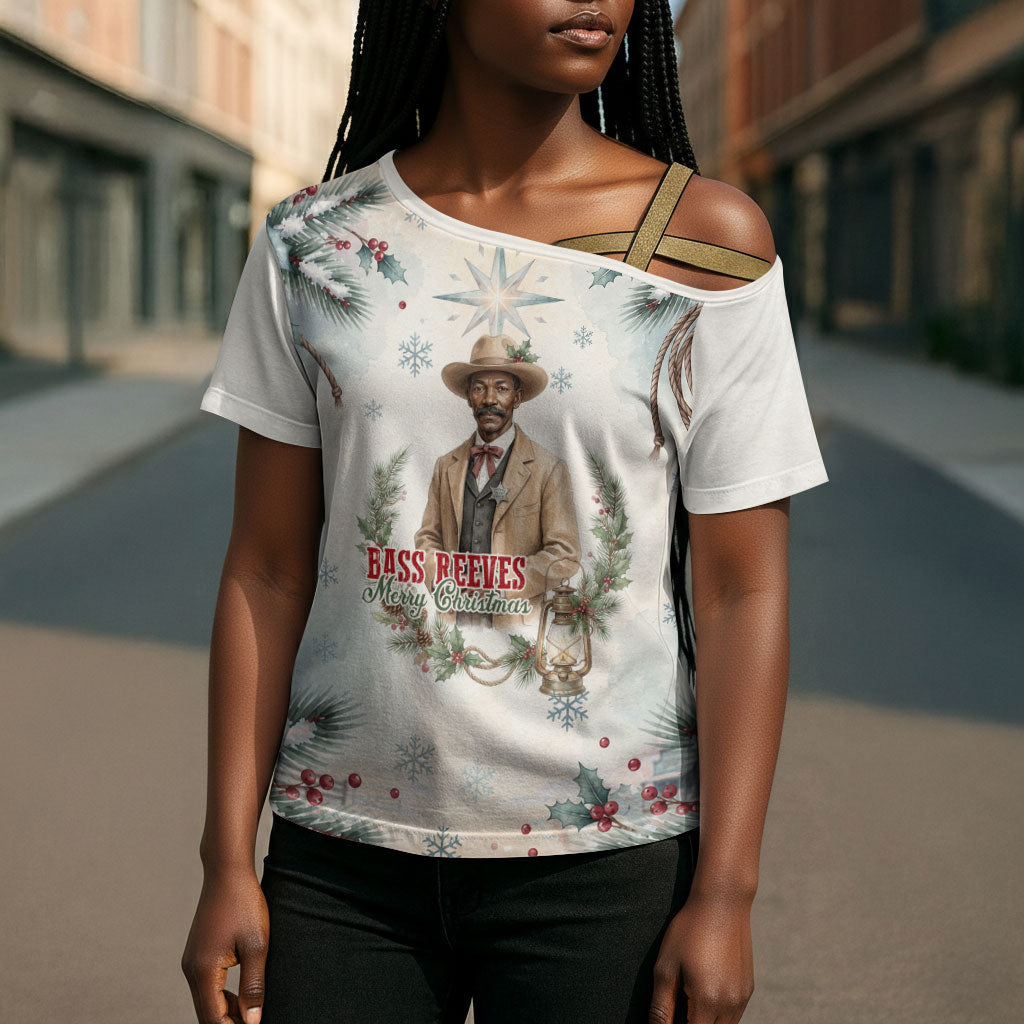 Bass Reeves Christmas Cross Shoulder Shirt Old West Deputy Lawman Pine Branch Winter Holiday