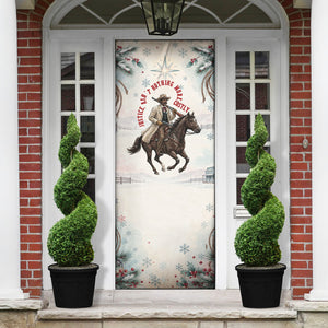 Bass Reeves Christmas Door Cover Old West Deputy Lawman Pine Branch Winter Holiday