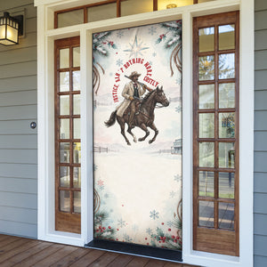 Bass Reeves Christmas Door Cover Old West Deputy Lawman Pine Branch Winter Holiday