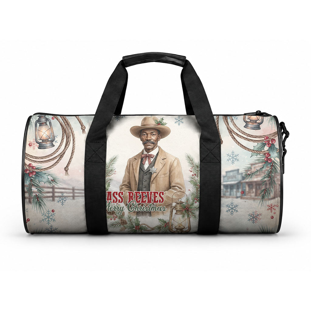 Bass Reeves Christmas Duffle Bag Old West Deputy Lawman Pine Branch Winter Holiday