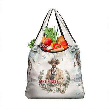 Bass Reeves Christmas Grocery Bag Old West Deputy Lawman Pine Branch Winter Holiday